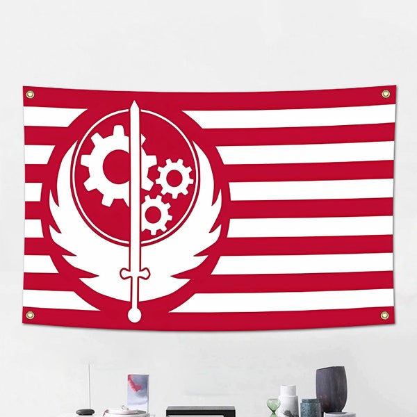 Brotherhood of Steel Flag Banner BoS Flag | Flag Banner Meme Flag Funny Tapestry Poster Canvas Picture Artwork Gift Light Vintage