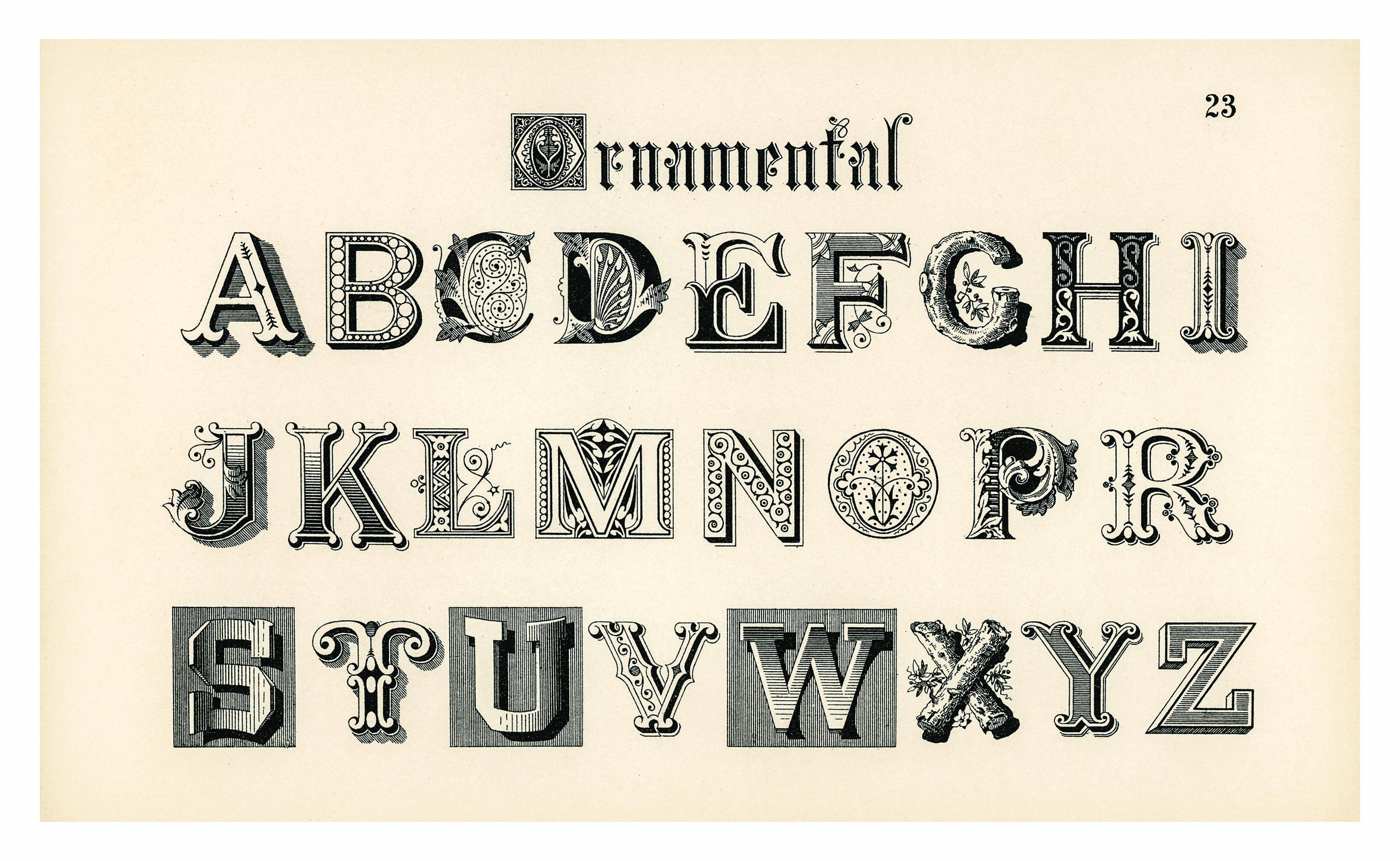 DIGITAL DOWNLOAD - Vintage Old World Ornamental Fonts From Draughtsman ...