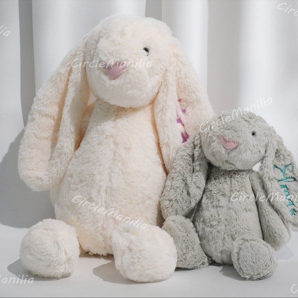 Personalized Plush Bunny Rabbit: Ideal Baby Shower Present | Custom Embroidered Easter Bunny Toy | Soft Bunny Doll for Newborns and Children