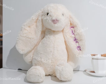 Coniglietto di peluche personalizzato: regalo ideale per il baby shower / Coniglietto pasquale ricamato personalizzato / Coniglietto morbido per neonati e bambini