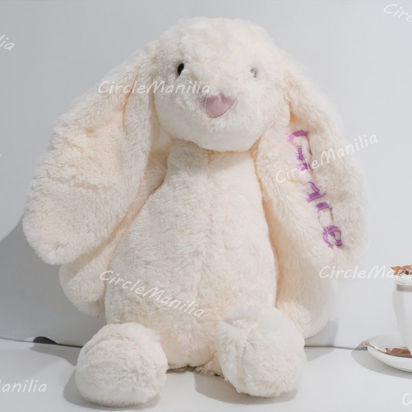 Personalized Plush Bunny Rabbit: Ideal Baby Shower Present | Custom Embroidered Easter Bunny Toy | Soft Bunny Doll for Newborns and Children