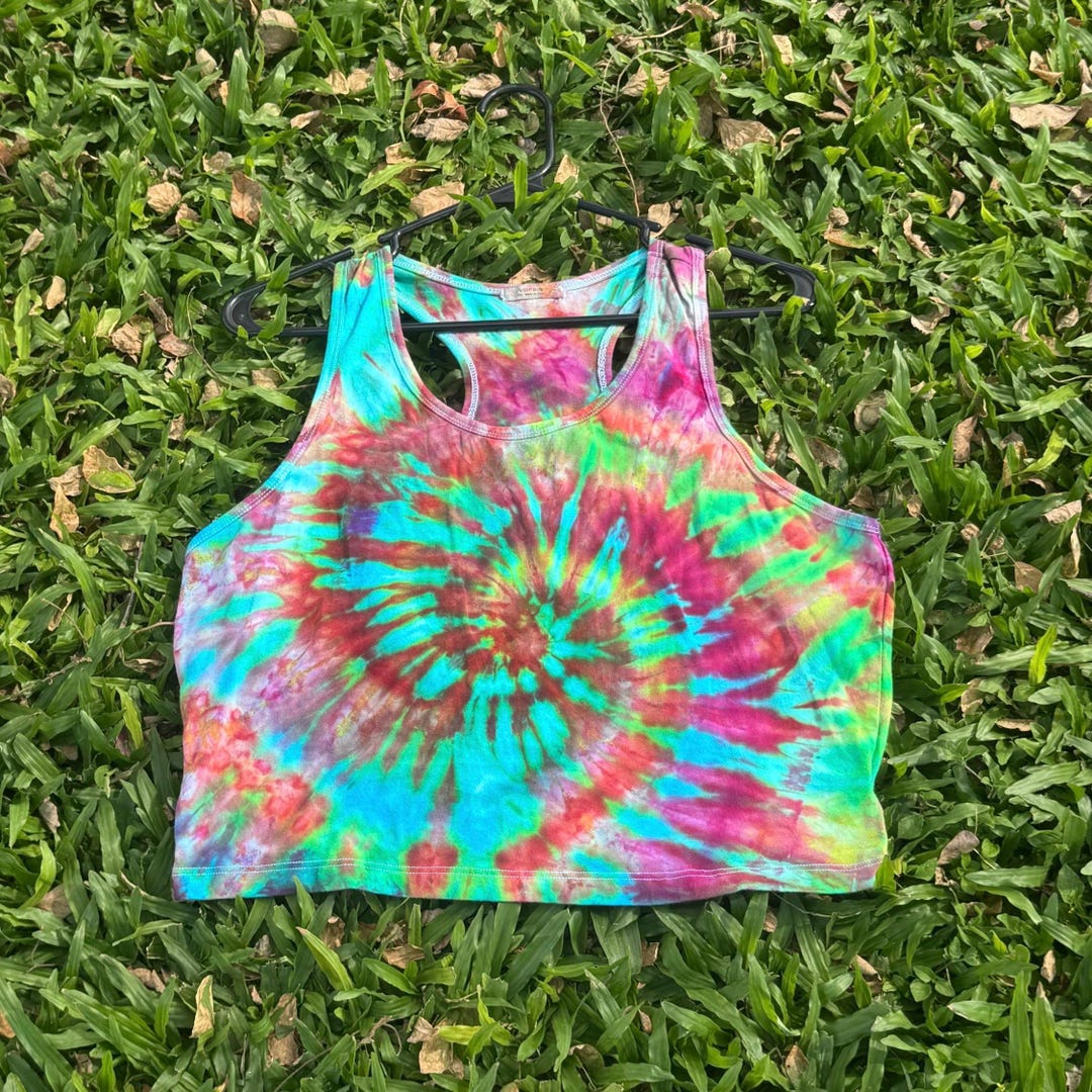 What Is Razorback Top Ice Dyed Razorback Crop Top - Etsy