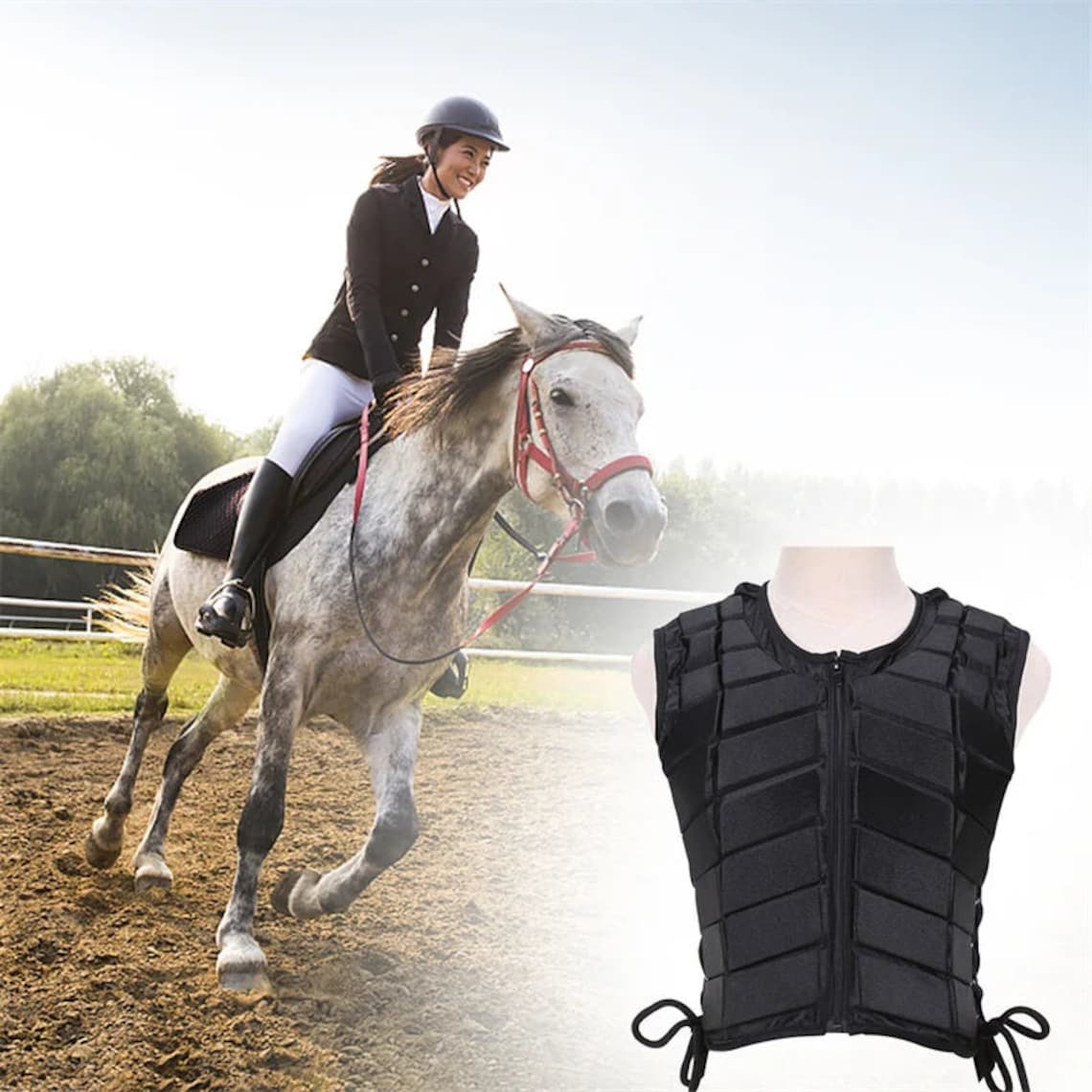 Horse Riding Vest Children Adult Body Protective Damping Safety Sports
