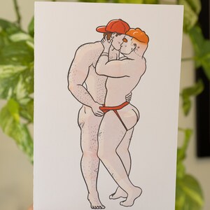 Gay Valentine Anniversary Card for Husband Fiance Boyfriend Partner Muscle Man Couple