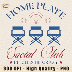 Home Plate Social Club Softball PNG, Baseball Mama Svg, Baseball maman chemise Svg, Baseball saison Svg