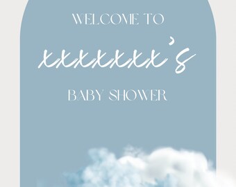Cloud theme welcome sign - baby shower, bridal shower, birthday party, celebrations