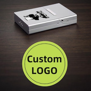 Personalized Aluminum Alloy Cigarette Box, Engraved and Customized Photos Cigarette Protector,Smoker Gift for Him Groomsman Dad Husband