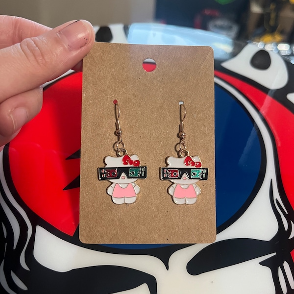 Hello Kitty 3D glasses earrings