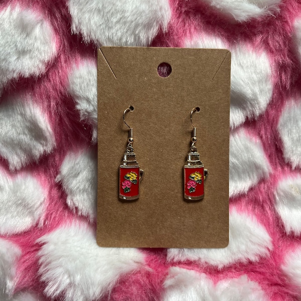 Old fashion thermos earrings