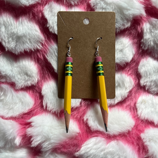 Fully functional mini pencil earrings
