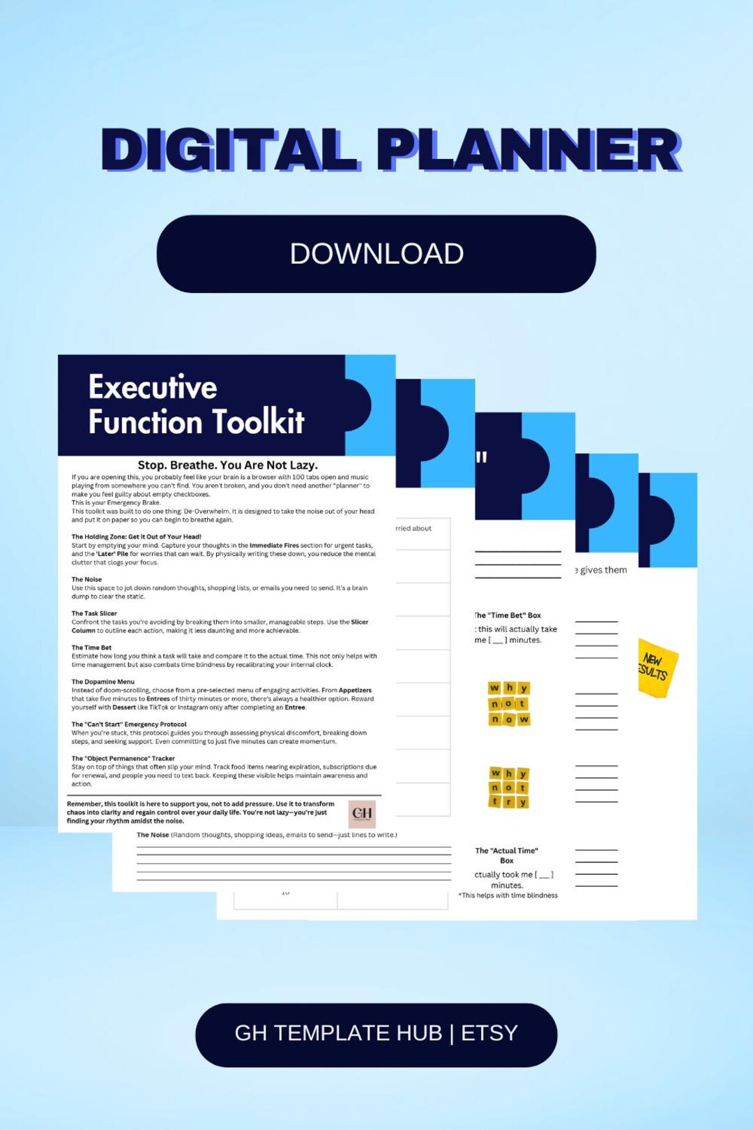 ADHD Executive Function Toolkit | Anti-overwhelm Planner PDF | Dopamine ...