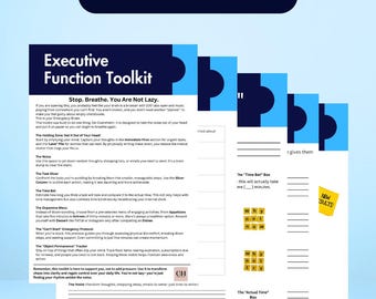 ADHD Executive Function Toolkit | Anti-Overwhelm Planner PDF | Dopamine Menu & Task Slicer | Neurodivergent Printable Worksheets