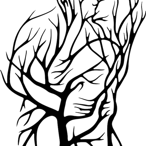 Küssende Baum SVG-Datei