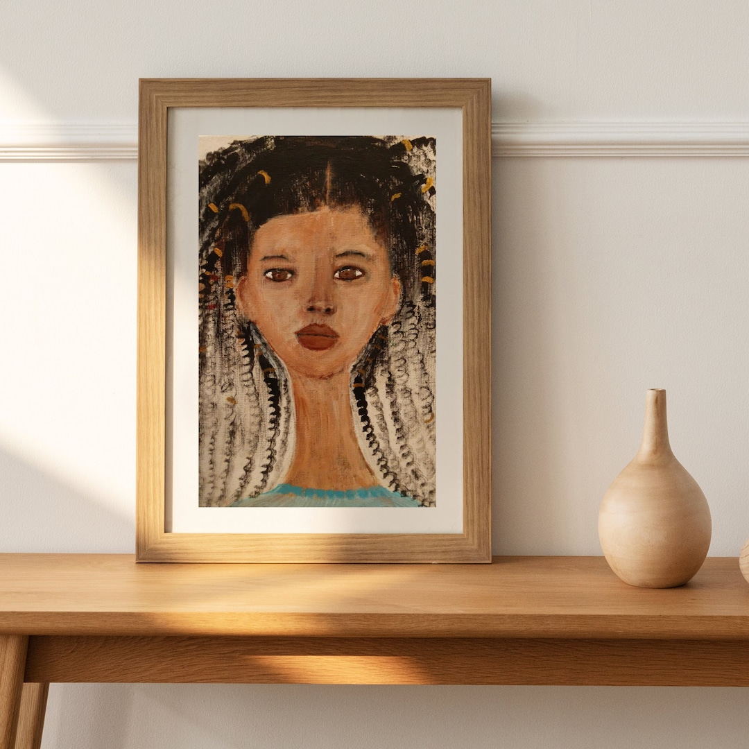 Portrait of a Girl. Acrylic Painting, Wall Art on Canvas Digital