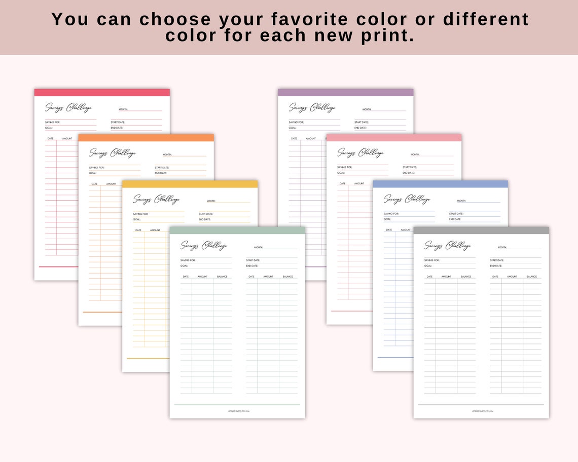 Savings Challenge Printable, Saving Goal Plan, Savings Tracker, Finance Planner, Savings Planner ...