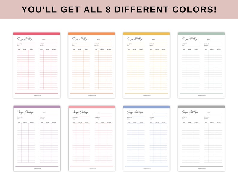Savings Challenge Printable, Saving Goal Plan, Savings Tracker, Finance Planner, Savings Planner ...