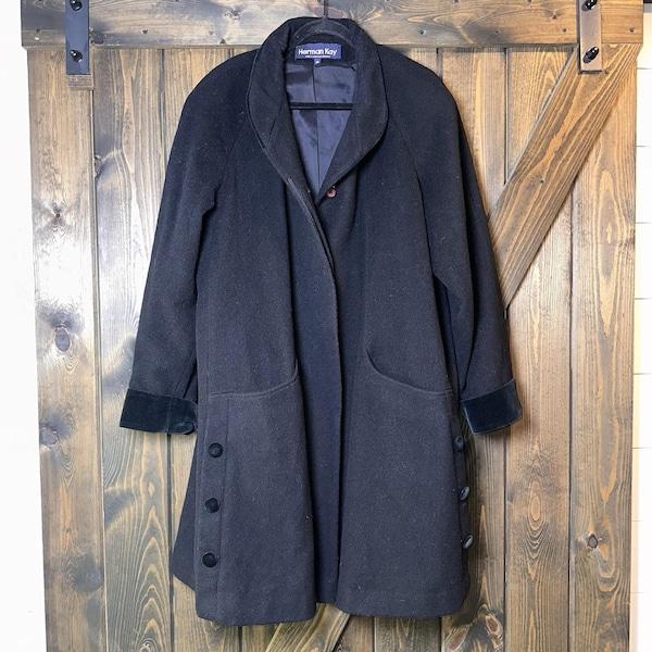 Vintage Herman Kay 100% WOOL Coat Lined Jacket Pea Coat