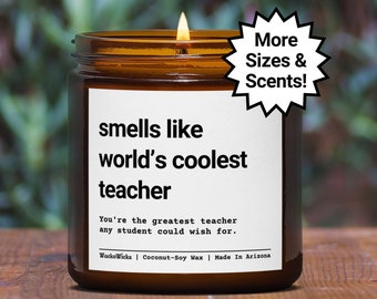 World’s Coolest Teacher Coconut & Soy Wax Candle, Teacher Thank You Gift, Teacher Gift Idea, Best Teacher Gifts, Cool Teacher Gift