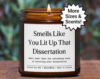 Lit Up That Dissertation Candle | Dissertation Gift, Funny PhD Graduation Gift, Doctorate Degree Gift, Doctoral Graduation Gift