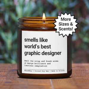 World&#39;s Best Graphic Designer Candle | Graphic Designer Gifts, Graphic Design Gifts, Web Designer Gifts, Illustrator Gifts