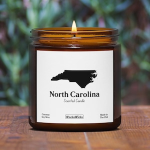 North Carolina Scented Soy Candle, Moving To North Carolina, Homesick Gifts, Deployment Gifts, Going Away Gift, Moving Away Gift