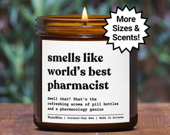 World’s Best Pharmacist Coconut & Soy Wax Candle, Pharmacist Gift, Pharmacy Gift, PharmD Gift, Gift For Pharmacist, RX Gifts