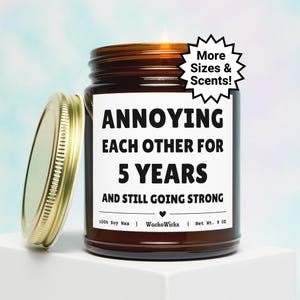 5th Anniversary Gifts, 5 Year Anniversary Soy Candle, 5 Year Anniversary Gifts, Funny 5th Anniversary Gift, Five Year Anniversary