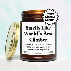 World’s Best Climber Candle, Funny Rock Climbing Gift, Climber Gifts, Climbing Gift, Gift For Climber, Bouldering Gifts, Rock Climber
