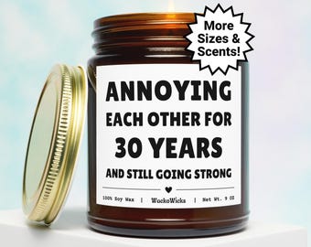 30th Anniversary Gifts, 30 Year Anniversary Soy Candle, 30 Year Anniversary Gifts, Funny 30th Anniversary Gift, Thirty Year Anniversary