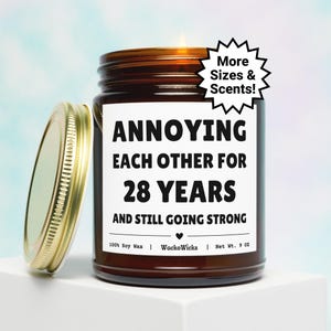 28th Anniversary Gifts, 28 Year Anniversary Soy Candle, 28 Year Anniversary Gift, Funny 28th Anniversary Gift, Twenty-Eight Year Anniversary