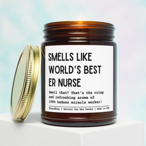 World's Best ER Nurse Candle | ER Nurse Gifts, Emergency Nurse Gifts, Emergency Department Nurse Gifts, Emergency Room Nurse Gifts