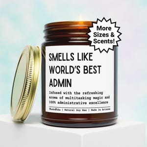 World’s Best Admin Candle | Admin Gifts, Administrative Gift, Admin Assistant Gift, Admin Appreciation Gift, Admin Professional Day Gift