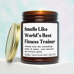 World’s Best Fitness Trainer Candle | Fitness Trainer Gift, Personal Trainer Gift, Fitness Coach Gift, Fitness Instructor Gift