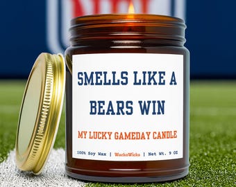 Chicago Bears Candle | Bears Gift, Gift For Bears Fan, Chicago Football, Chicago Bears Gift, Bears Fan Gift, NFL Football