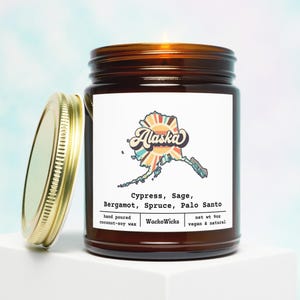 Alaska Scented Candle | Alaska Gift, Homesick Gift, Moving Gift, College Student Gift, Away From Home, State Scented Candle