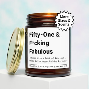 51st Birthday Gifts, 51st Birthday Candle, Funny 51st Birthday Gifts, 51st Gifts For Women, Turning 51 Gift, Friend 51st Birthday Gift