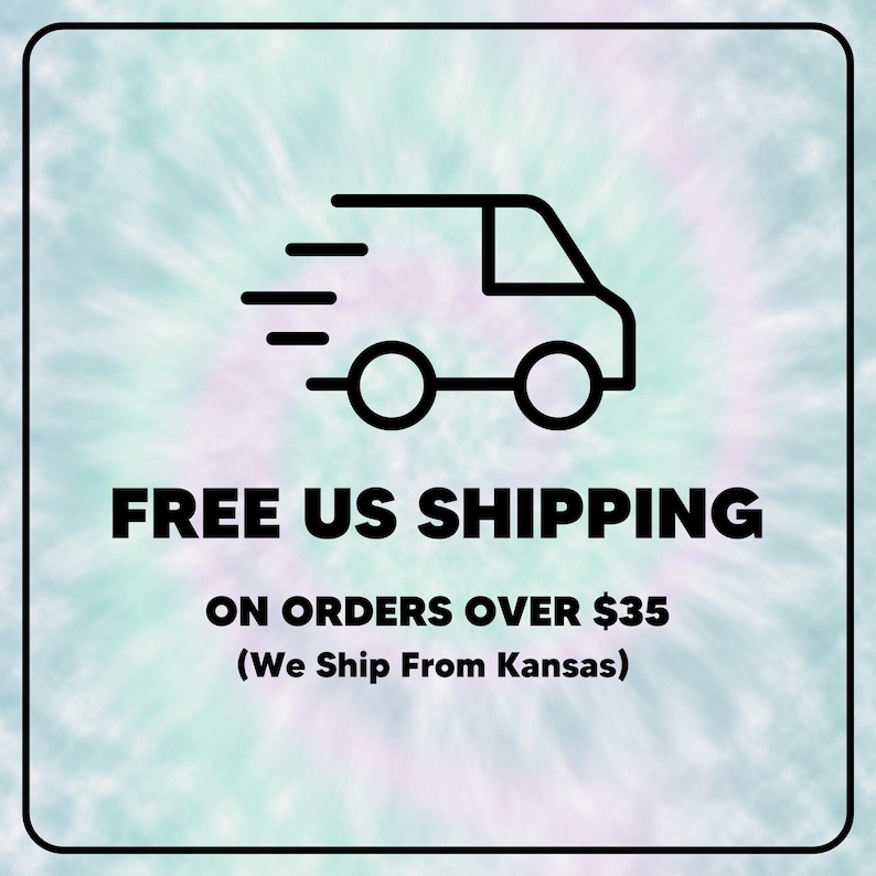 a free shipping offer for orders over $35, with the text "FREE US SHIPPING ON ORDERS OVER $35 (We Ship From Kansas)" prominently displayed.