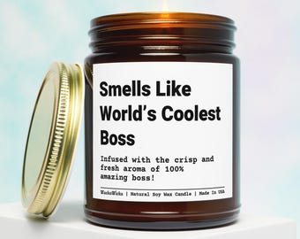 World’s Coolest Boss Candle | Gift For Boss, Boss Leaving Gift, Boss Gift, Best Boss Ever, Supervisor Gift, Boss Birthday Gift