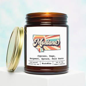 Montana Scented Candle | Montana Gift, Homesick Gift, Moving Gift, College Student Gift, Away From Home, State Scented Candle