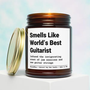 World's Best Guitarist Candle, Guitar Gifts, Guitarist Gifts, Acoustic Guitar Gifts, Guitar Teacher Gift, Guitar Student Gifts