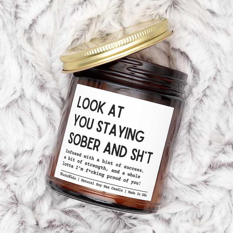 Sobriety Candle, Sobriety Gift, Sober Celebration Gift, Gift For Sobriety, 1 Year Sober, 2 Years Sober, Sober Anniversary Gift, AA Gift image 2