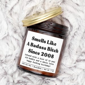 18th Birthday Gifts | 18th Birthday Candle, Happy 18th Birthday, Funny 18th Birthday, Friends 18th Birthday, 18th Gift For Her, Born In 2008 image 2
