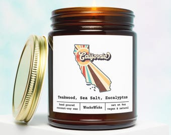 California Scented Candle | California Gift, Homesick Gift, Moving Gift, College Student Gift, Away From Home, State Scented Candle