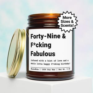 49th Birthday Gifts, 49th Birthday Candle, Funny 49th Birthday Gifts, 49th Gifts For Women, Turning 49 Gift, Friend 49th Birthday Gift