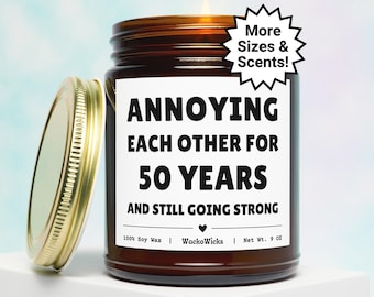 50th Anniversary Gifts, 50 Year Anniversary Soy Candle, 50 Year Anniversary Gifts, Funny 50th Anniversary Gift, Fifty Year Anniversary