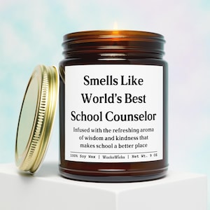 School Counselor Gift Soy Candle | School Counselor Gifts, Guidance Counselor, School Counseling Gifts, Counselor Thank You