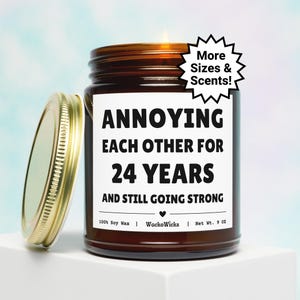 24th Anniversary Gifts, 24 Year Anniversary Soy Candle, 24 Year Anniversary Gifts, Funny 24th Anniversary Gift, Twenty-Four Year Anniversary