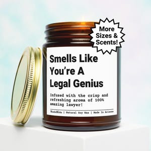 You’re A Legal Genius Lawyer Candle | Lawyer Gift, Law School Gift, New Lawyer Gift, Gift For Lawyer, Law Student Gift, Lawyer Grad Gift