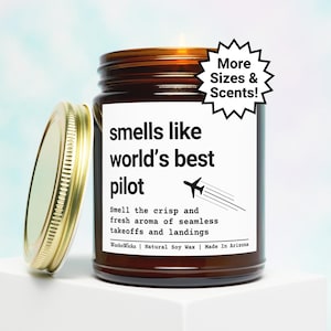 World’s Best Pilot Candle, Pilot Gifts, Pilot Gifts For Men, Airplane Gifts, Pilot Graduation Gift, Funny Pilot Gift, Pilot Birthday Gift