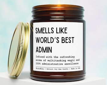 World’s Best Admin Candle | Admin Gifts, Administrative Gift, Admin Assistant Gift, Admin Appreciation Gift, Admin Professional Day Gift